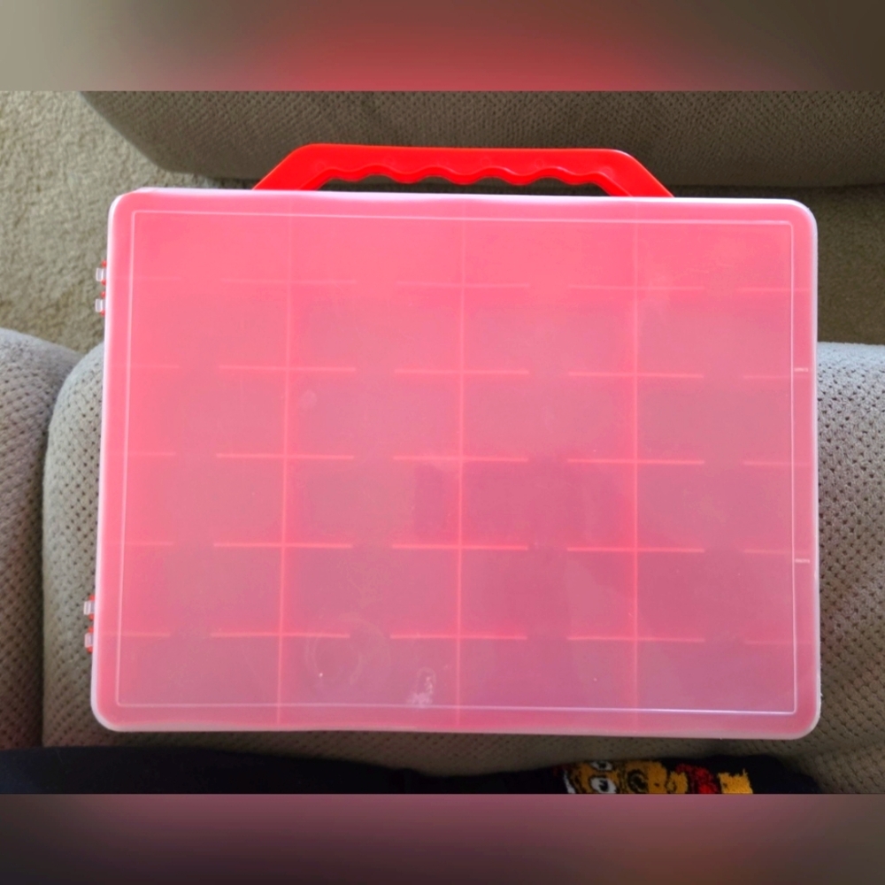 Red Clear Through Hot Wheels Redlines Carry Case 48 Slots With Handle